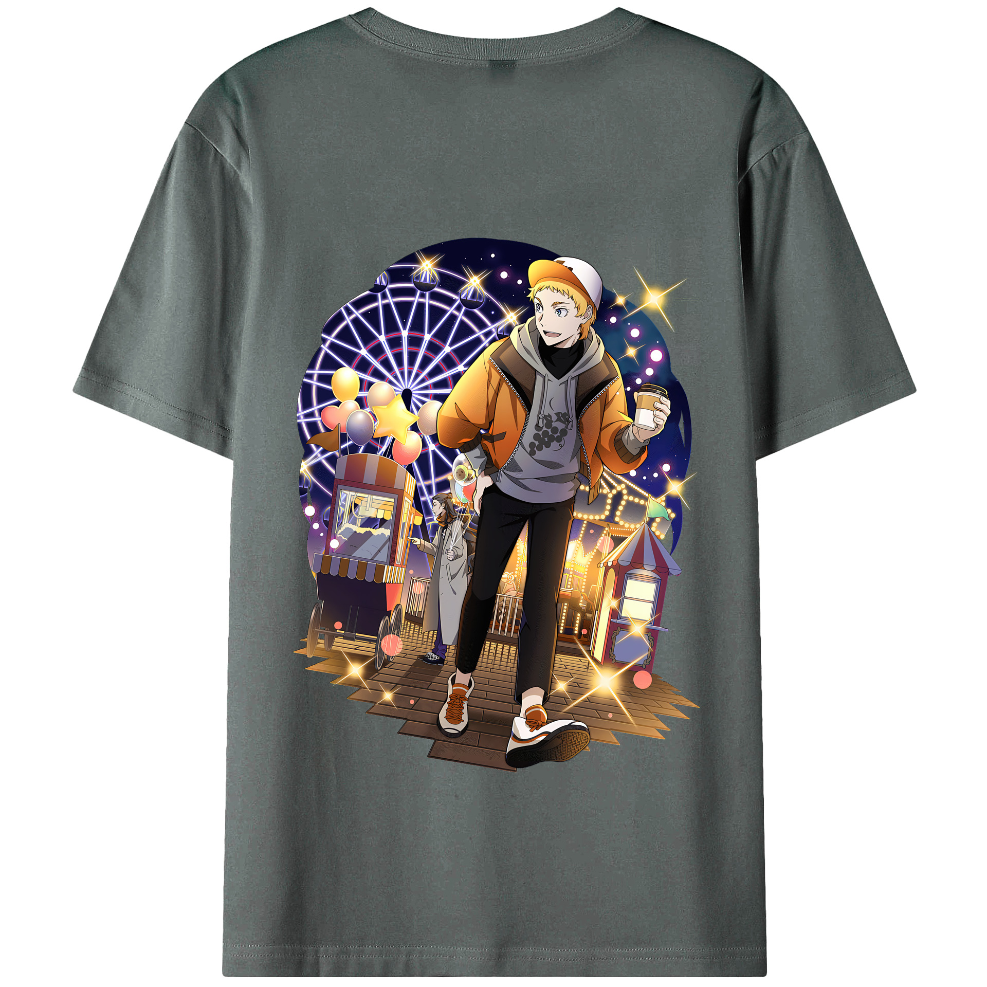 （画像用） 文豪ストレイドッグス Bungo Stray Dogs 綿100％半袖Tシャツ（背面プリント）